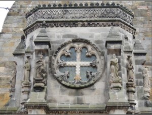 Rosslyn Chapel - The symbols in this mantle above one of the doors is just a tiny taste of everything that lies within the rest of the chapel. 