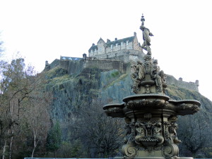 The Ross Fountain looking towards Edinburgh Castle. There's now a fence around the fountain for safety reasons so glad I have a pic without it!