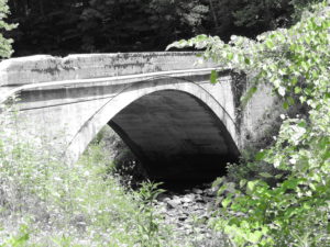 Single lane bridge on a twisty road on Old Tennessee 63