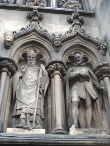 Some of the carvings above the entrance to St. Giles Cathedral