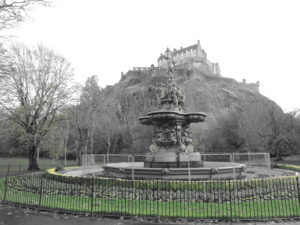 The Ross Fountain and Edinburgh Castle